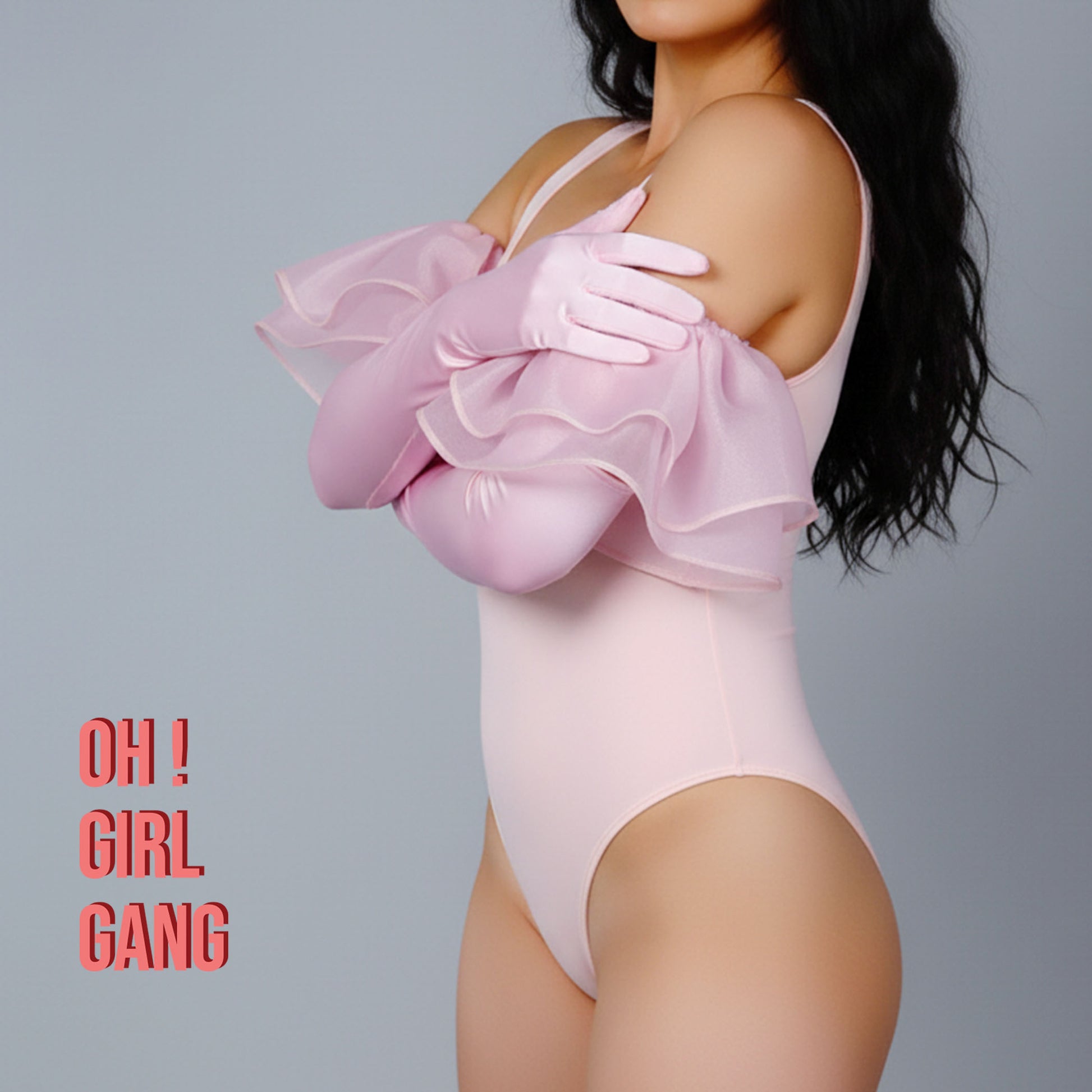 Light Pink Ruffle Satin Opera Gloves