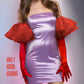 Light Pink Ruffle Satin Opera Gloves ( Magenta Pink, Red, Black, White )