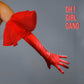 Light Pink Ruffle Satin Opera Gloves ( Magenta Pink, Red, Black, White )