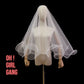 Bridal Wavy Horsehair Edge Veil – Single-Layer Sheer Tulle, 135–175 cm, Vintage “Fishbone” Wave, Engagement/Photoshoot Headpiece