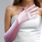 Lavender Satin Opera Gloves (50cm), Rose pink Satin Gloves, Butter yellow Satin Gloves, Purple, Light blue, Evening party bridal gloves. oh girl gang gloves