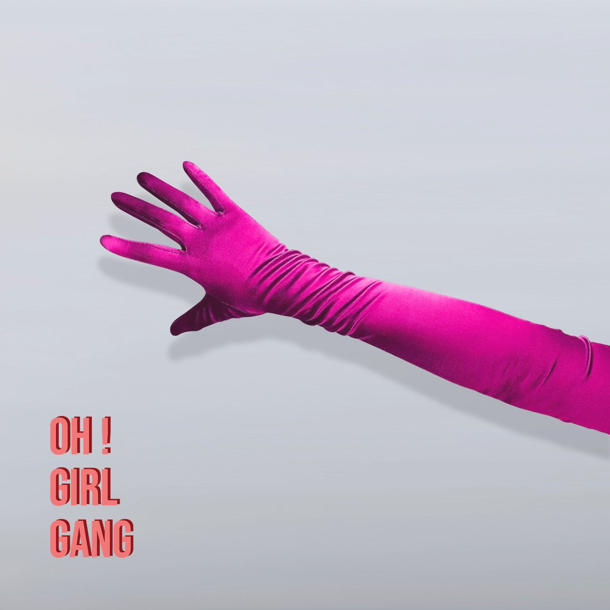 Magenta Pink Silk Satin Opera Gloves(70cm)