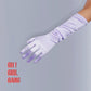 Lavender Satin Opera Gloves (50cm), Rose pink Satin Gloves, Butter yellow Satin Gloves, Purple, Light blue, Evening party bridal gloves. oh girl gang gloves