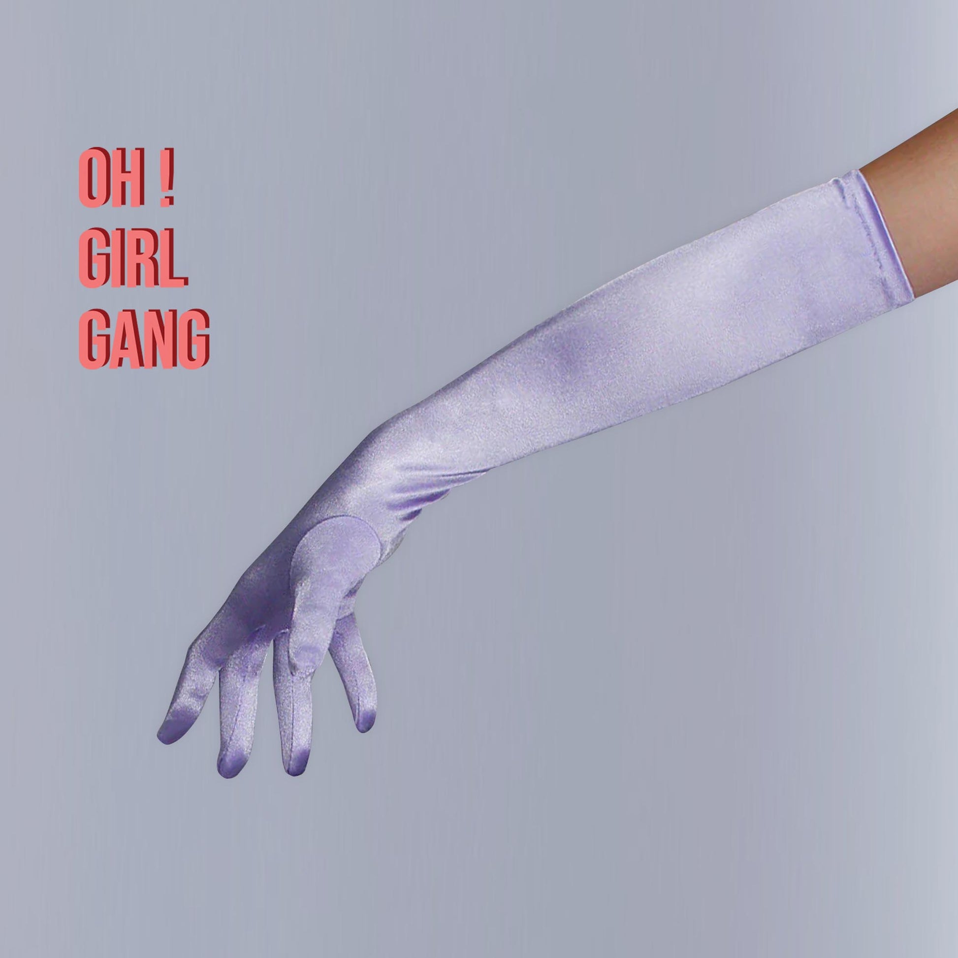 Lavender Satin Opera Gloves (50cm), Rose pink Satin Gloves, Butter yellow Satin Gloves, Purple, Light blue, Evening party bridal gloves. oh girl gang gloves