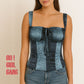 Ruched Satin Corset Top | Elegant Bustier Camisole | Party, Streetwear, or Festival Look