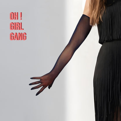 Black Seamless mesh gloves