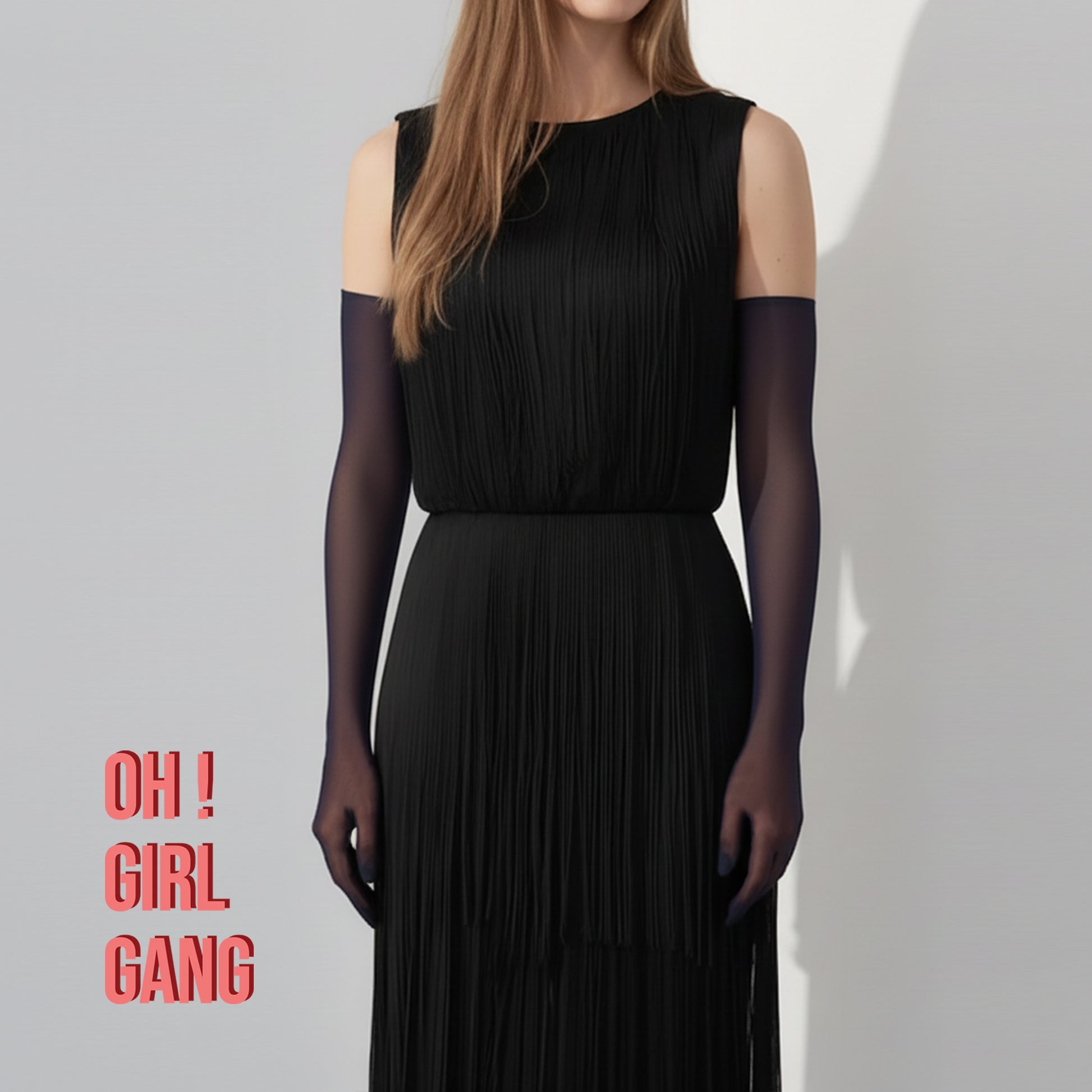 Black Seamless mesh gloves