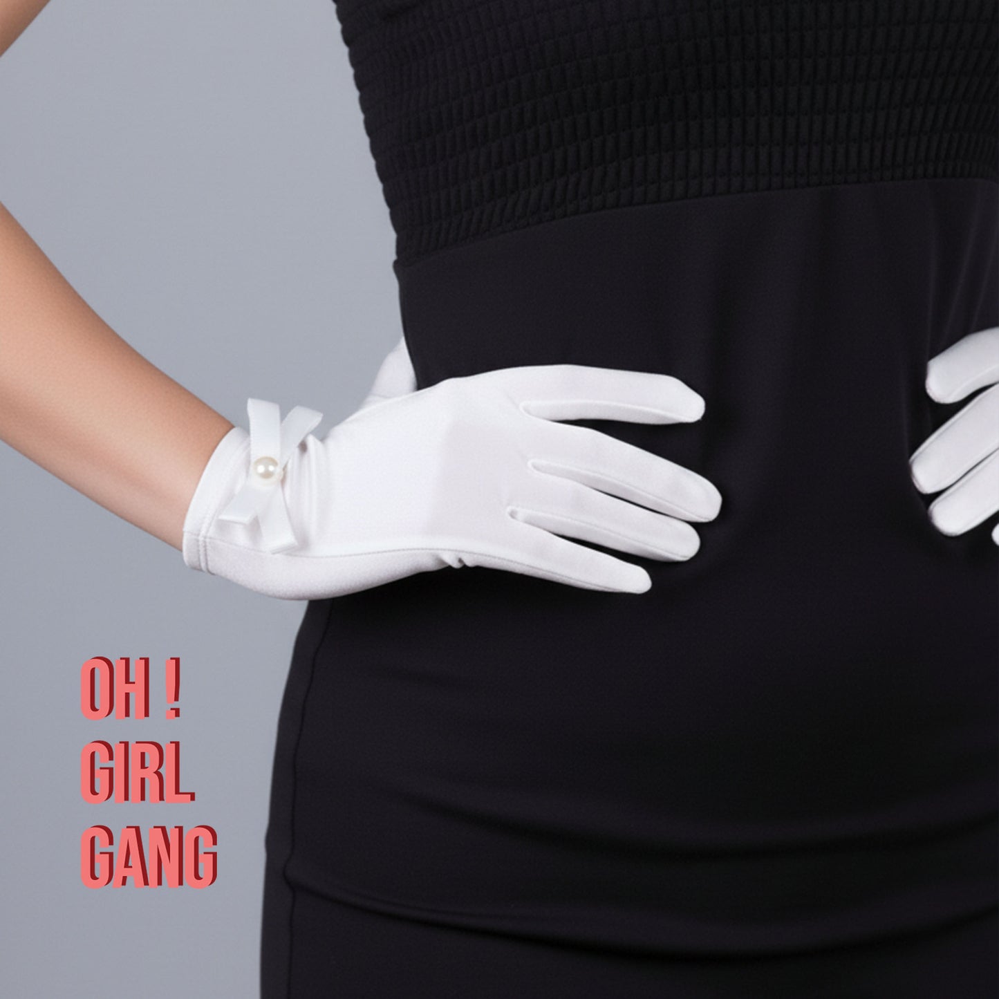 White Satin Bridal Short Gloves – Victorian Style Bow, Elegant Wedding & Evening Gloves, Vintage-Inspired Formal Gloves - Oh Girl Gang