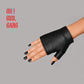 Genuine Leather Fingerless Gloves for Women, Short Black Leather Gloves, Half Palm Gloves, 10cm / 15cm, Thin Lining, XS–XXL