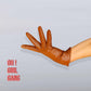 Blue GENUINE LEATHER short gloves, Brown, light blue, Red Fine quality touch screen real leather gloves (25cm), Winter keep warm glove