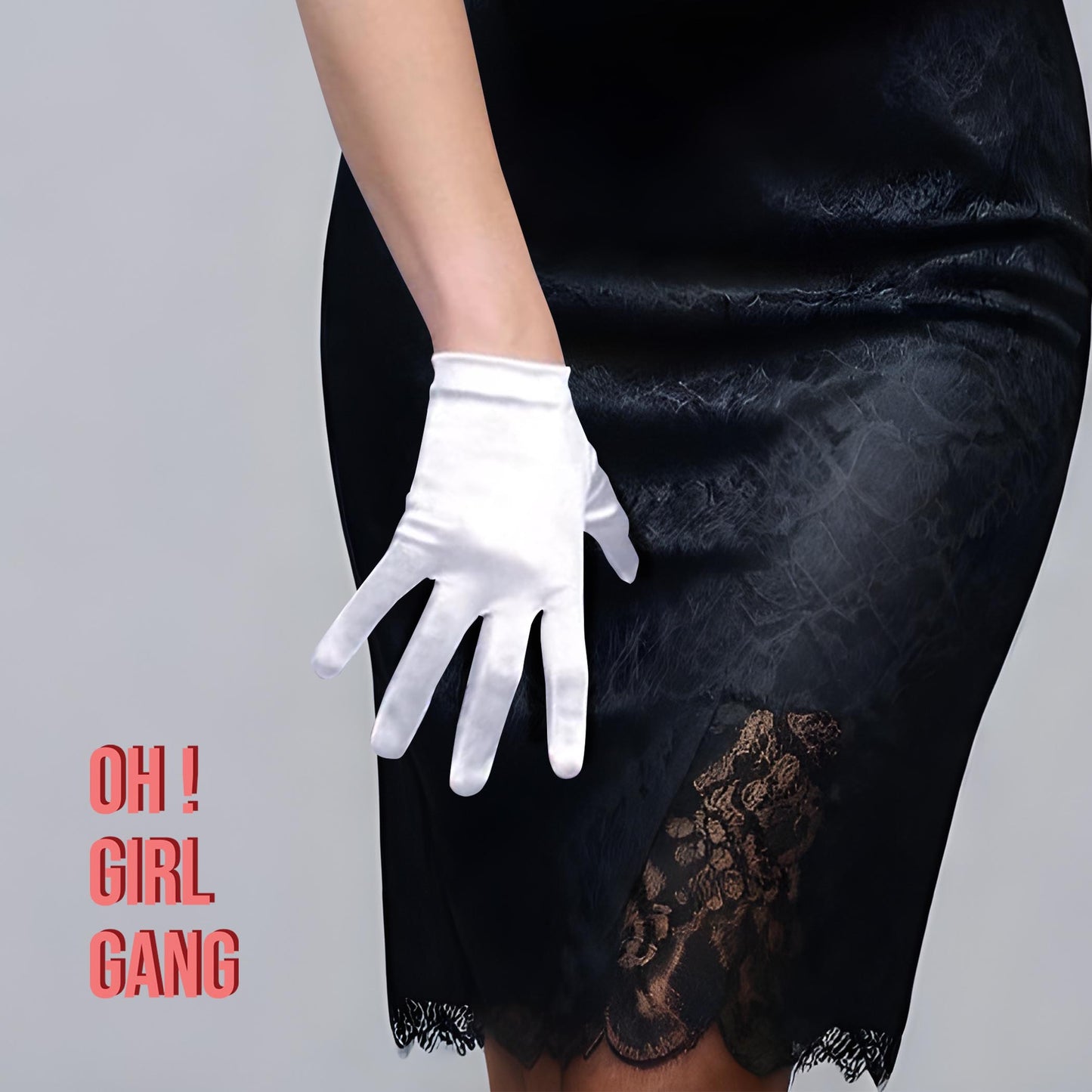 White Satin Short Gloves