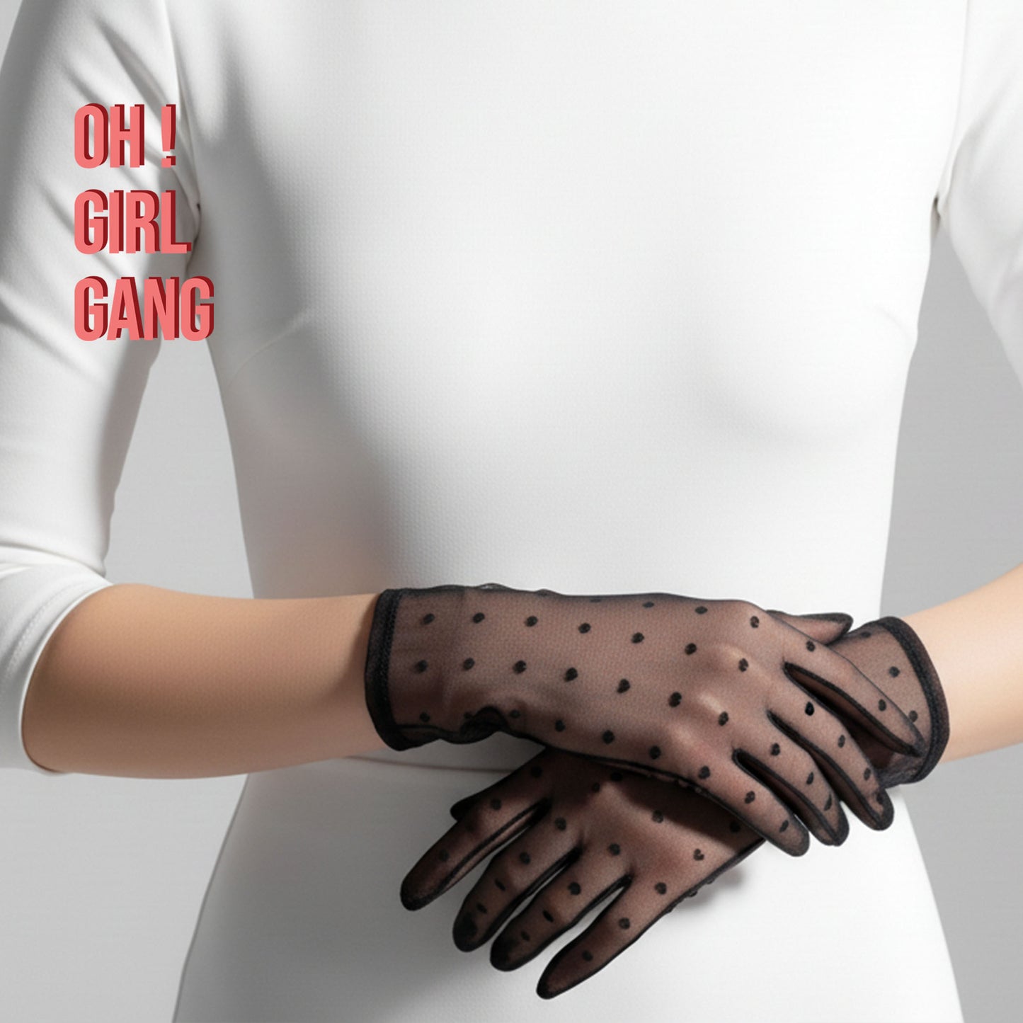 Polka Dots Lace Bridal Short Gloves
