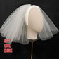 Short Bridal Veil with Headband – 55cm Tulle Veil