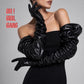 Matte Black Oversized Puffy full length gloves (100cm)