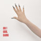 Nude Color Mesh Gloves with silver Shiny Nails – 52 cm Long Rave Costume Gloves | Drag Queen Party Accessories | Stretchy Unisex Gloves