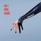 Silver Spandex Long Opera Gloves ( 2 Fingers )
