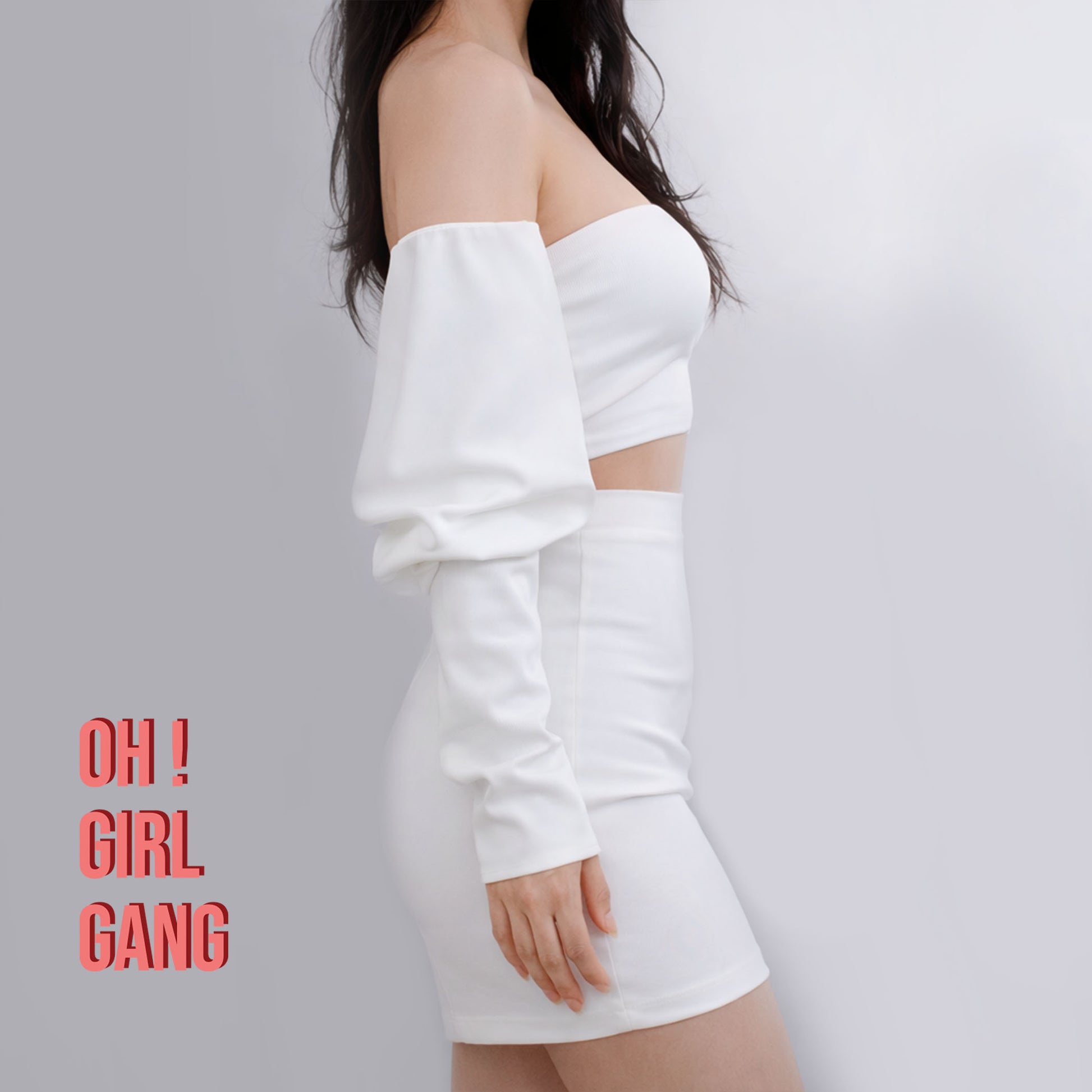 Matt Satin Long Sleeves Boho Style (White, Ivory Satin)