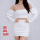 Matt Satin Long Sleeves Boho Style (White, Ivory Satin)