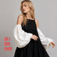 Black / White Satin Puff Sleeves – Detachable Statement Sleeves