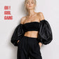 Black / White Satin Puff Sleeves – Detachable Statement Sleeves