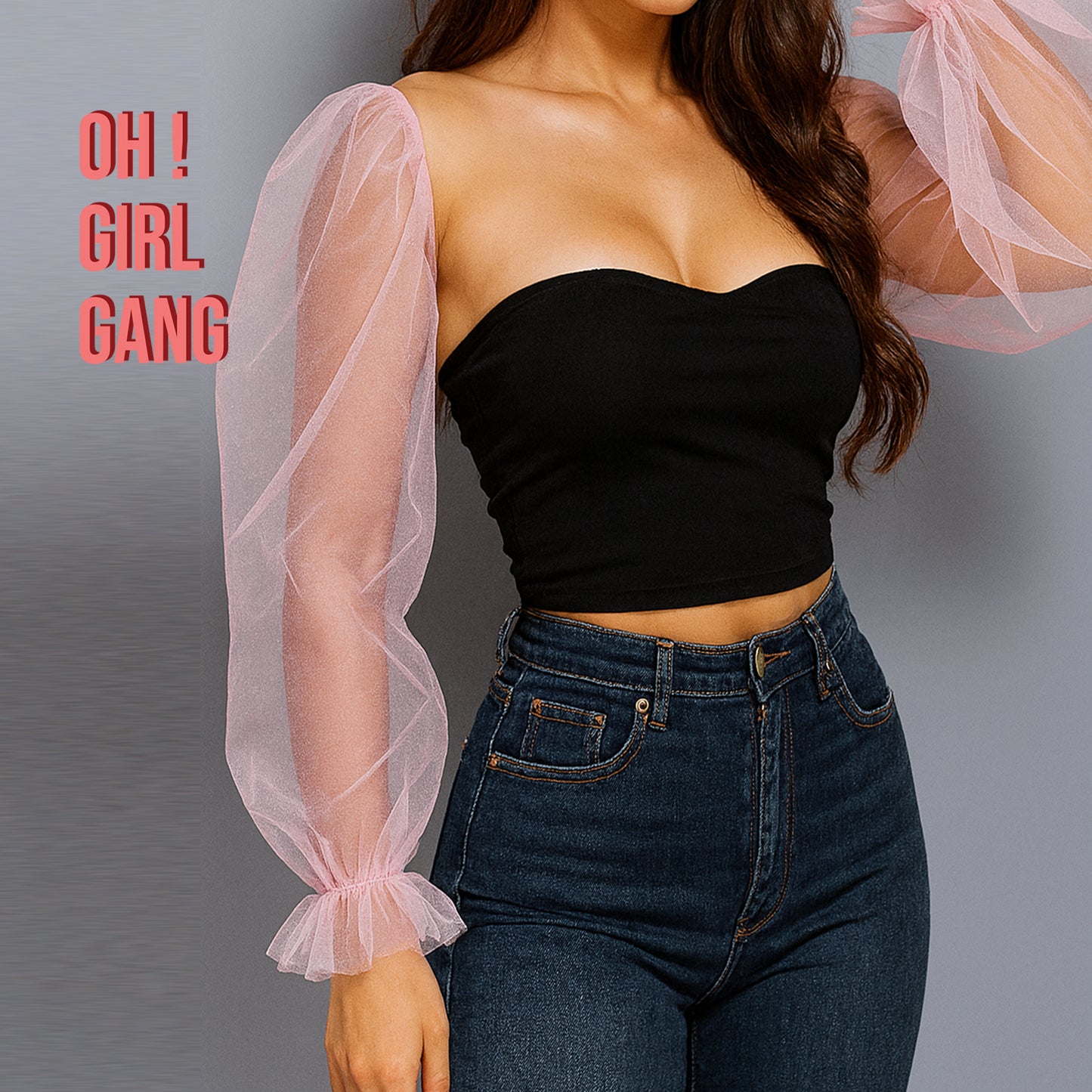 Holographic Tulle Detachable Sleeves
