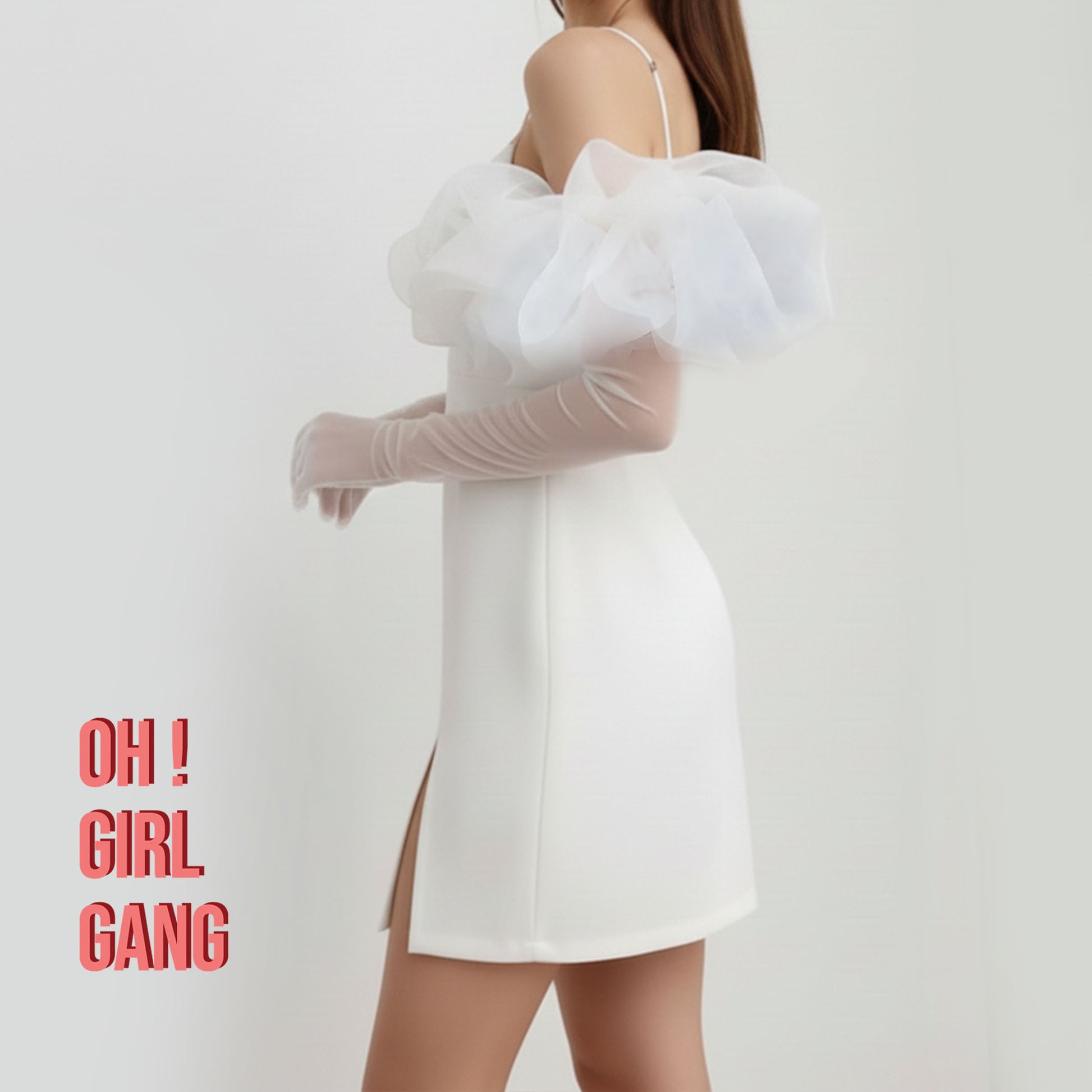 White Tulle Puffs Long Gloves (90cm) – Big Puff Opera Gloves, Evening Party Costume Accessories (Black, Blue, Yellow, White) Christmas Gift for her