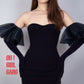 Black Tulle Ruffles Velvet Opera Gloves