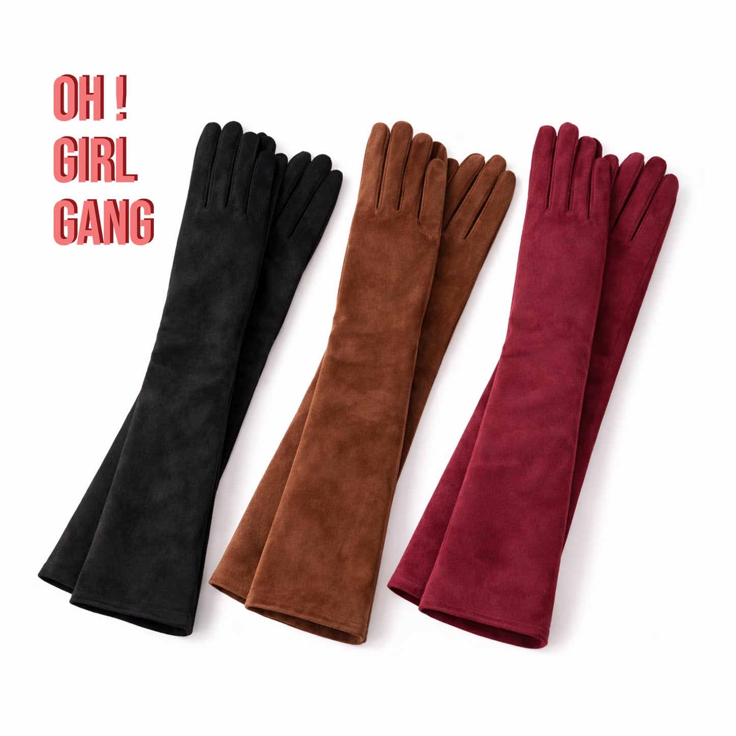 40cm Suede Elbow-Length Gloves – 6 Elegant Colors