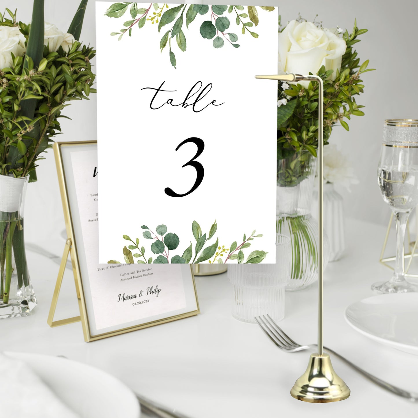 Matt Black Table Number Stand: Chic Wedding Place Card Display Brass Stand, Gold, Rose gold, Silver Signage Gold Price card stand