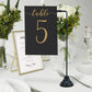 Matt Black Table Number Stand: Chic Wedding Place Card Display Brass Stand, Gold, Rose gold, Silver Signage Gold Price card stand
