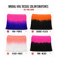 Bohemian Fringe Bridal Veil, Tulle Tassel Wedding Veil, Colorful Bridal Veil, Custom Made Veil, Hair Comb Option Gradient pink tassel veils, dual color fringe colors.