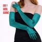 Teal Satin 1920s Opera Gloves