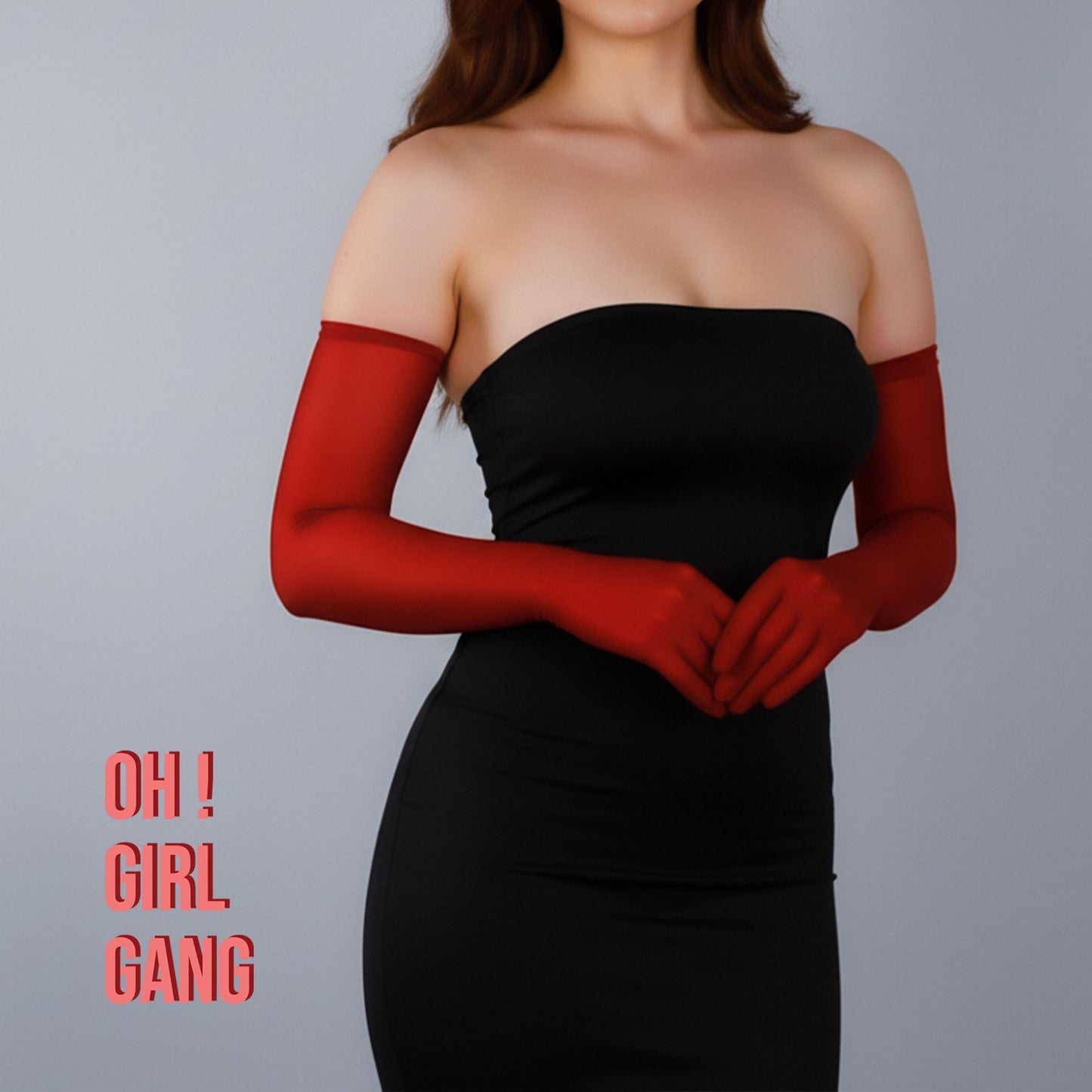 Burgundy Mesh touch-screen gloves (70cm long) in multiple colors