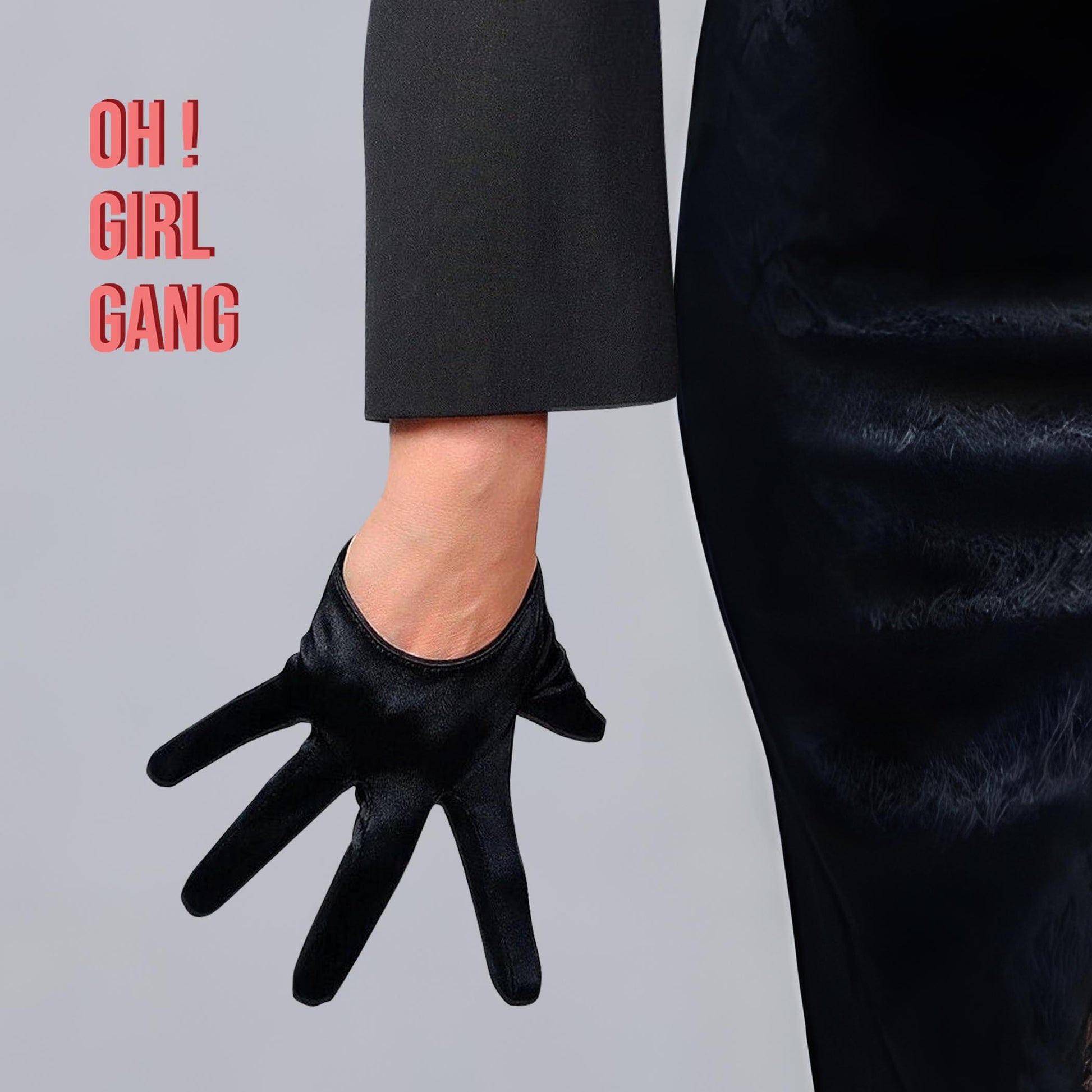 short black dress gloves UltraShort Satin Gloves: Black Oh Girl Gang