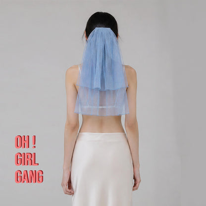 Light Blue Two-Layer Bridal Veil
