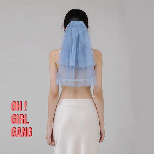 Light Blue Two-Layer Bridal Veil