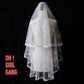 Flower Embroidered Bridal Veil – Two-Tier Tulle Wedding Veil (180cm)