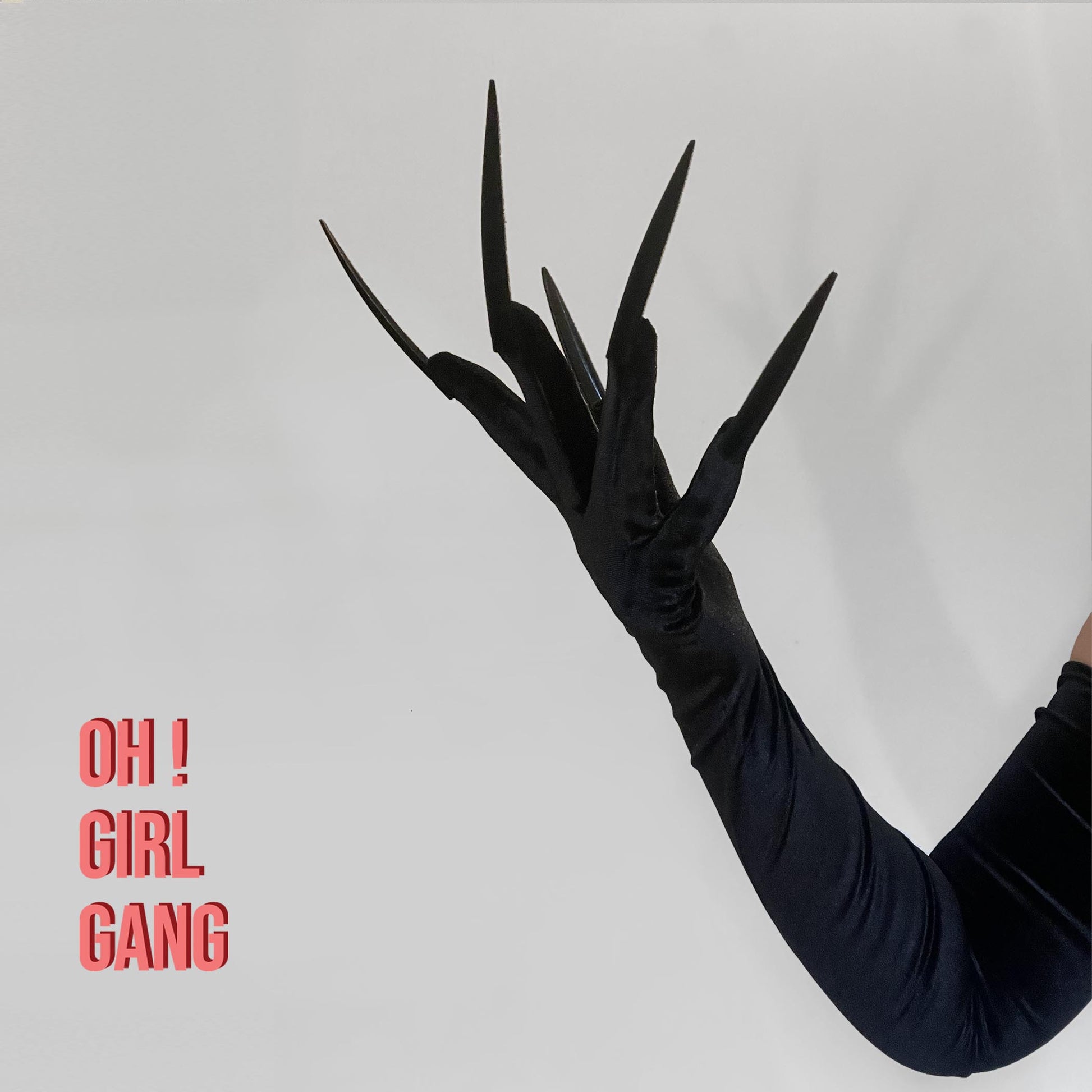 Black Velvet Opera Gloves with Long Velvet Nails