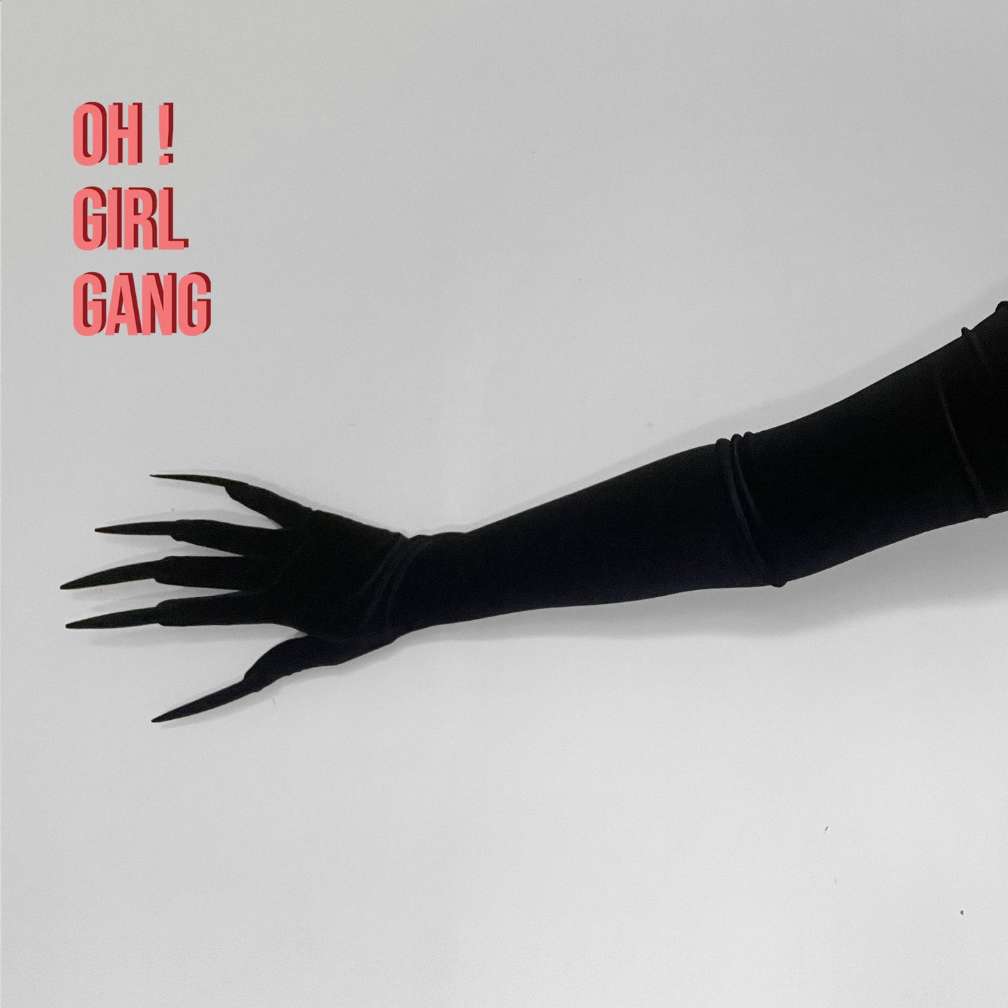 Black Velvet Opera Gloves with Long Velvet Nails