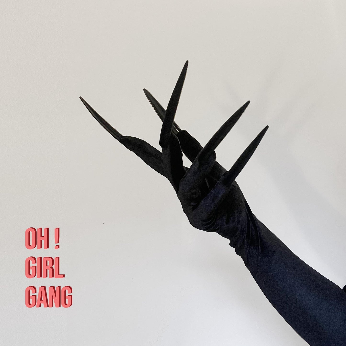 Black Velvet Opera Gloves with Long Velvet Nails