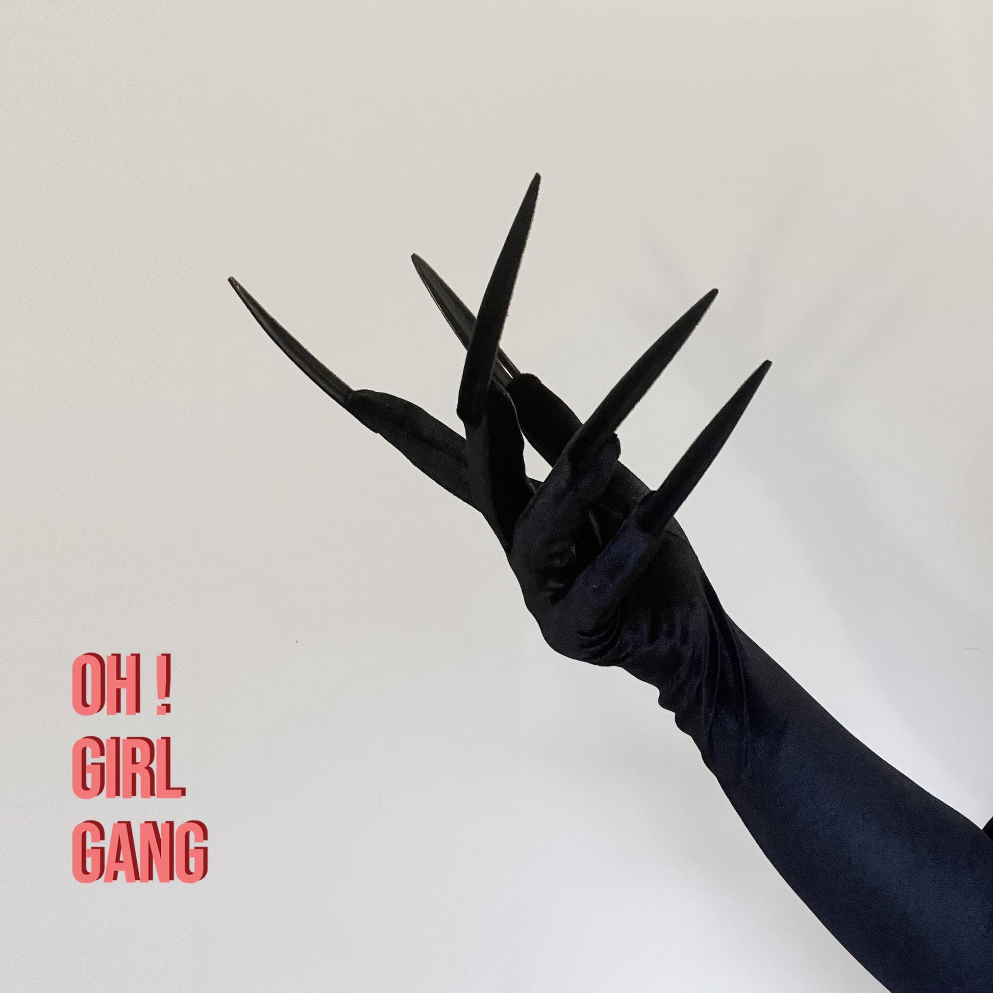 Black Velvet Opera Gloves with Long Velvet Nails
