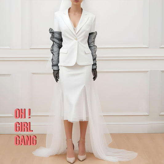 Sheer Lace Over Coat Long Gloves (70cm)