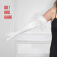 White Satin Opera Gloves with Ostrich Feather