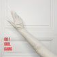Ivory White Long Nails Spandex Opera Gloves | Red, Black Devils Gloves, Drag queen, Raves, Concert Festival Stage, Costume Gloves with Nails