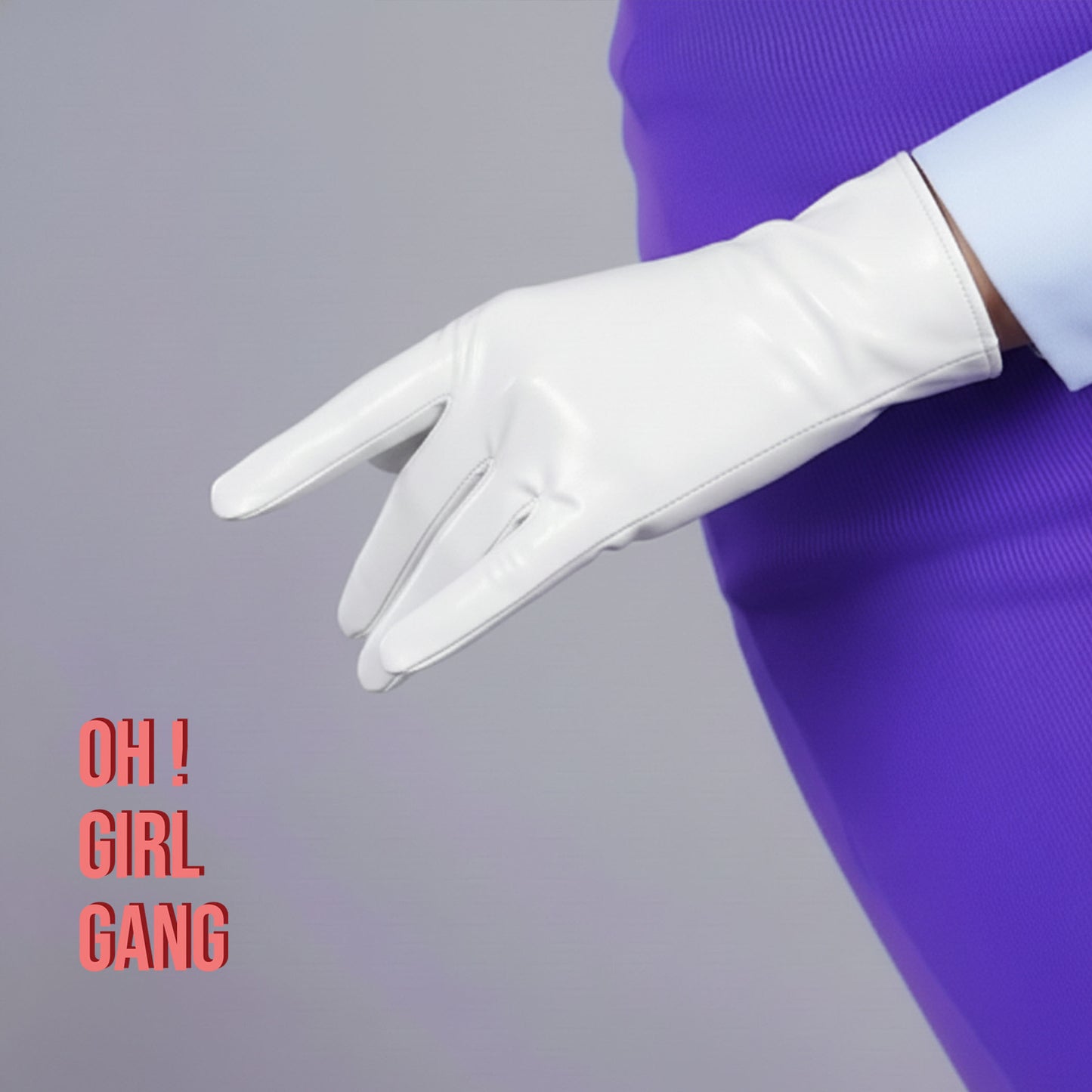 Shiny White Patient Leather Gloves, 21cm Long Faux Leather Gloves, White Opera Gloves PU leather, Drag, Stage, Festivals