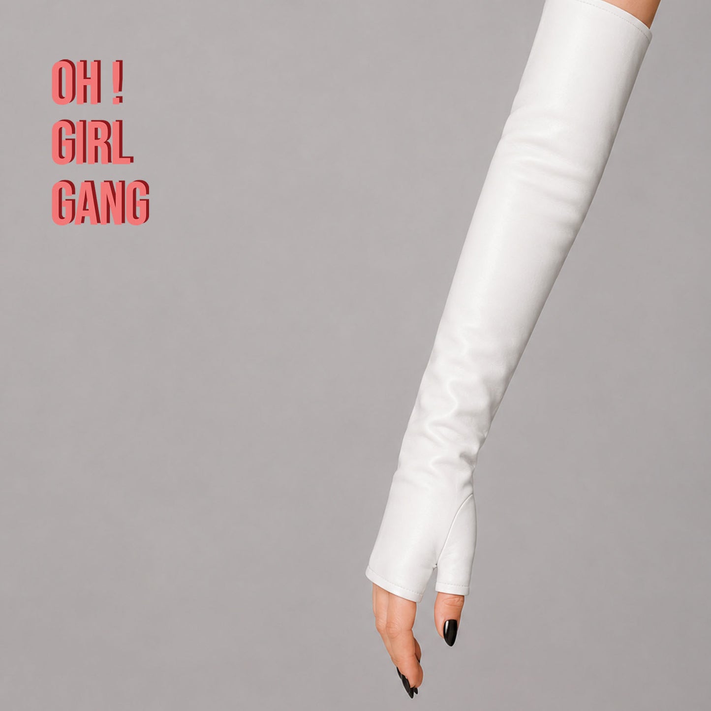 White Genuine Leather Half Finger Mid-Length & Long Gloves - Sizes S–XXL (Copy)