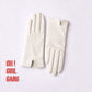 White Leather Short Gloves – Touchscreen Phone Gloves, Soft Goatskin, Unlined Minimalist Fashion Accessory