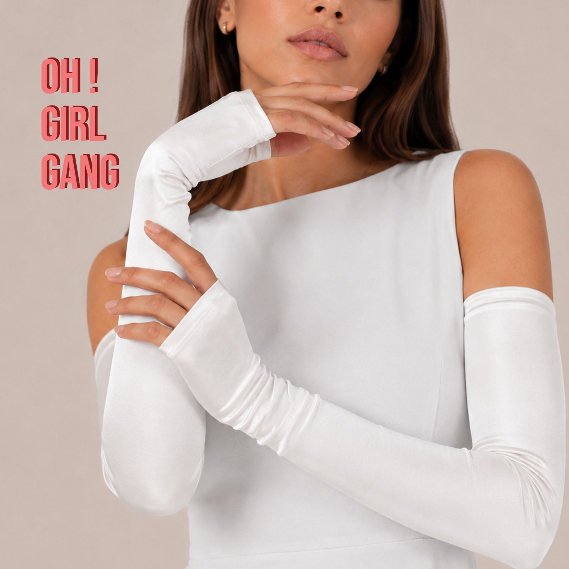 Elegant Half Finger Silky Satin Opera Gloves