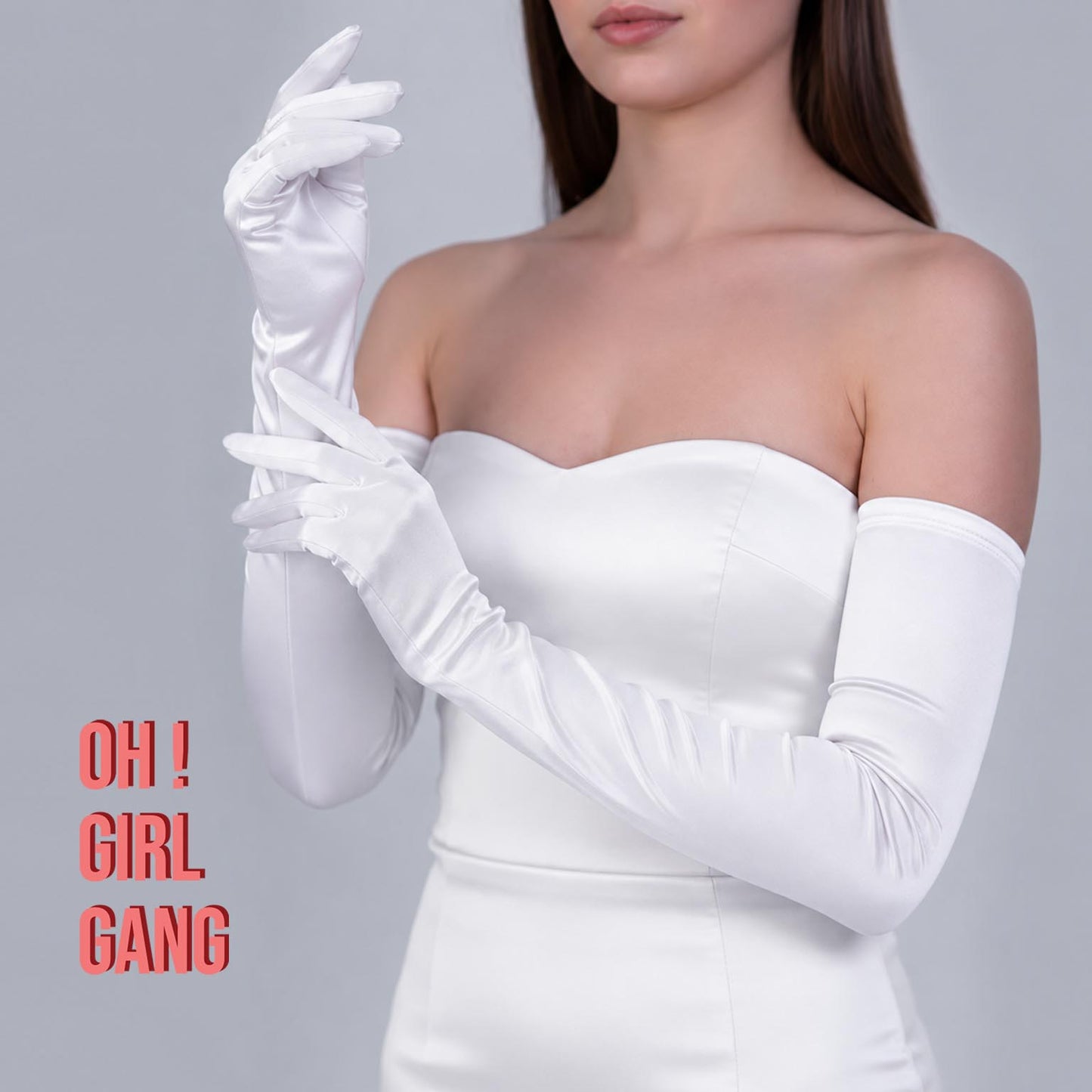 White Satin Opera Gloves: 70cm Long, Silky Evening Gloves, Hen do, Dance Drag, Statement - Buy in Bundle | Choose Any Colors for Each Pair
