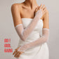 White Bridal Mesh Fingerless Gloves 47cm Long, Black Tulle Gloves, Flapper Gatsby Gloves, Stage Party Gloves, Custom Made Gloves